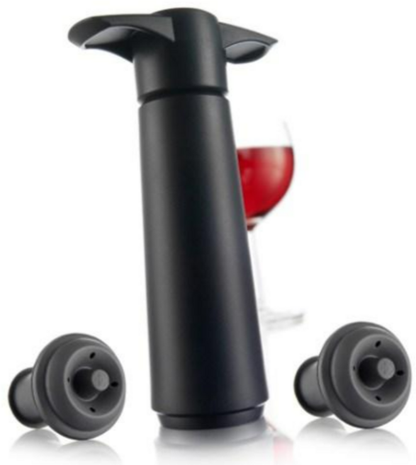 배큐빈 진공 와인 세이버 & 마개 2P, 블랙, 1세트