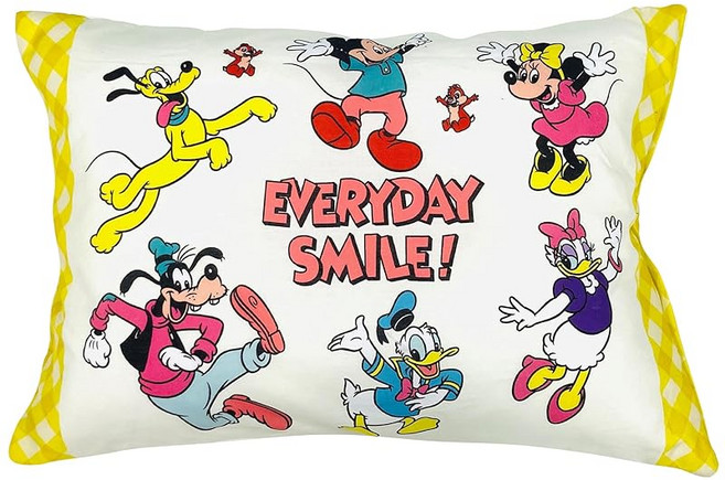 MORIPiLO 베개 낮춤 미키마우스 프렌즈 옐로우 약 28x39cm 순한 면 100원단 세탁 가능 커버 인형 쿠션 굿즈 캐릭터 베개의 모리시타