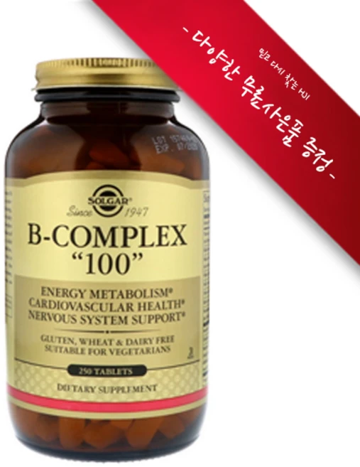 [정품 미국 배송] 솔가 비타민 B 컴플렉스 100 250정 (타블렛) Solgar B Complex, 1개 - 쿠팡
