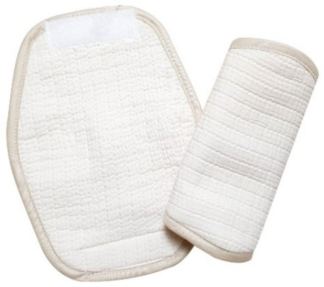 화모 베이비 부드러운 3중직 거즈 침받이, 베이지, 2개