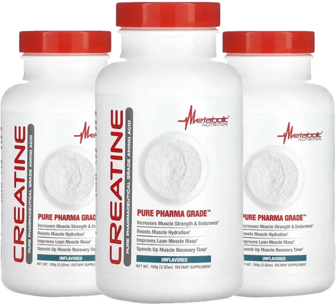 메타볼릭뉴트리션 Creatin Creatine 크레아틴 로딩 크래아티닌무맛 100g3통, 100g, 3개 - 쿠팡