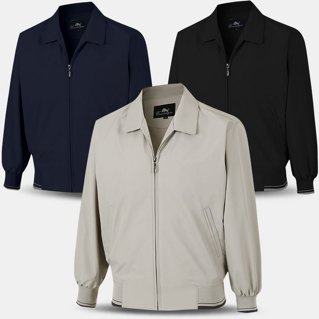 남성 봄 가을 시보리 무지 카라 신사 점퍼 GJP01 중년