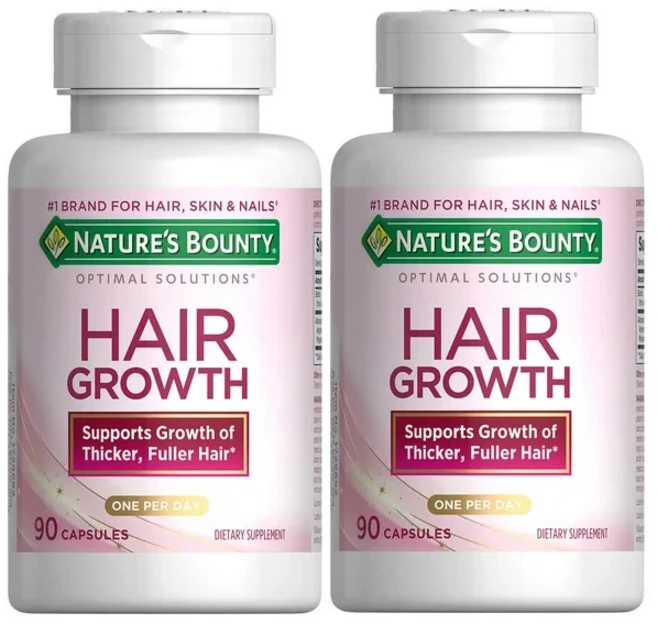 네이처스 바운티 헤어 그로우 비오틴 90캡슐 (유통기한 26년 01월), 2개, 90정 - 쿠팡