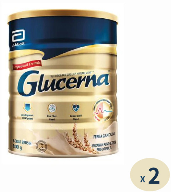 Glucerna 글루서나 당뇨환자 영양식 식사대용 곡물맛, 2개, 800g
