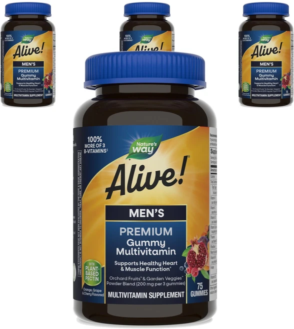 네이쳐스웨이 얼라이브! 맨 프리미엄 구미 멀티비타민, 75정, 4개 - 쿠팡