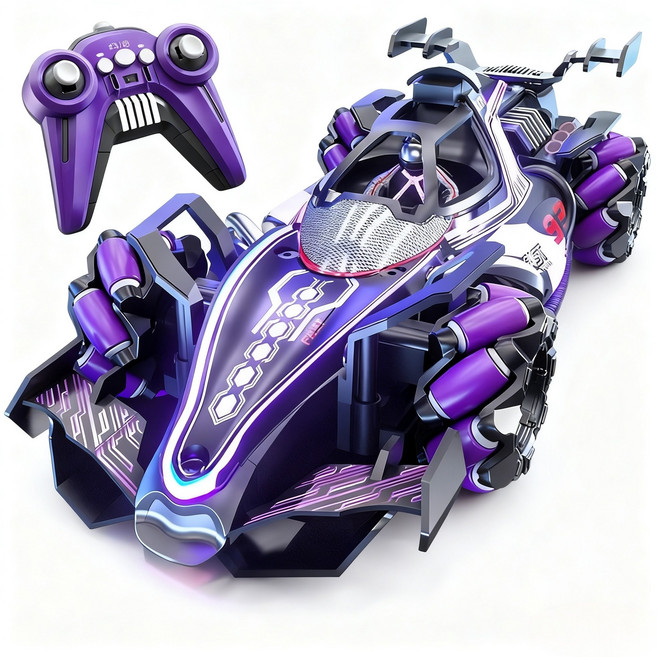 ANYOU 스프레이 F1 리모트 카 2.4G 리모트 카 제스처 감지 레이싱 키즈 드리프트 사륜구동 RC카, 자주색