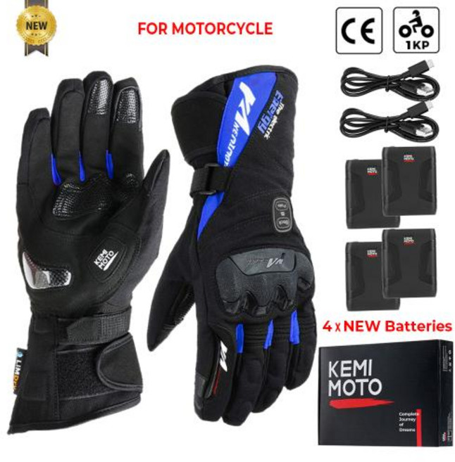 오토바이 열선장갑 온열장갑 KEMIMOTO 온수 장갑 겨울 스노모빌 모터 야외 스포츠 따뜻한 방수 방풍 충전식, XL, 34)8012BL PRO Plus