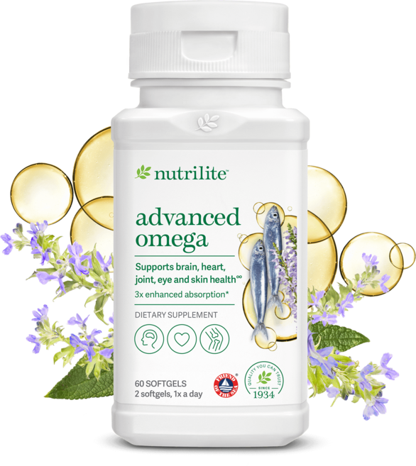 미국 암웨이 어드밴스드 오메가 뉴트리라이트 고함량 오메가3 EPA DHA 심혈관 혈행 건강, 1개, 60정