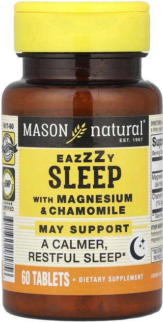 Mason Natural 이지 슬립 위드 마그네슘 카모마일 60정, 6개 - 쿠팡