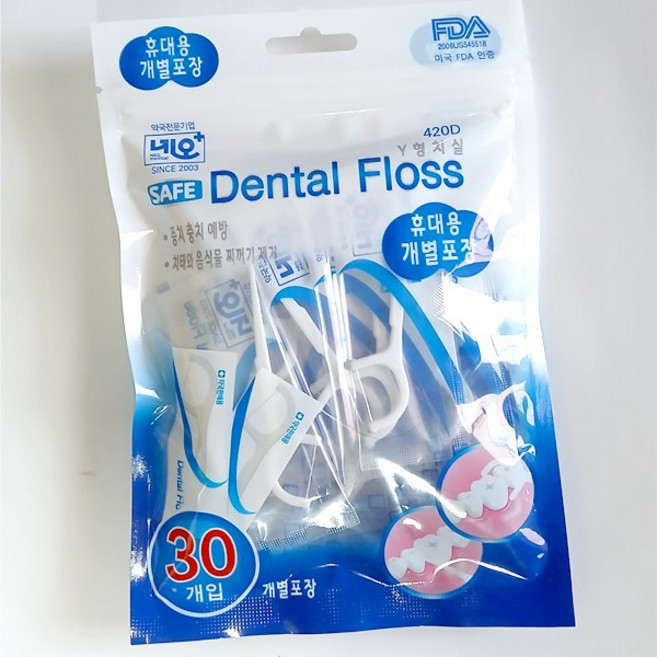 (주)네오 덴탈프로스 치간치실 치간칫솔 치실30매입 개별포장, 3개, 30개입