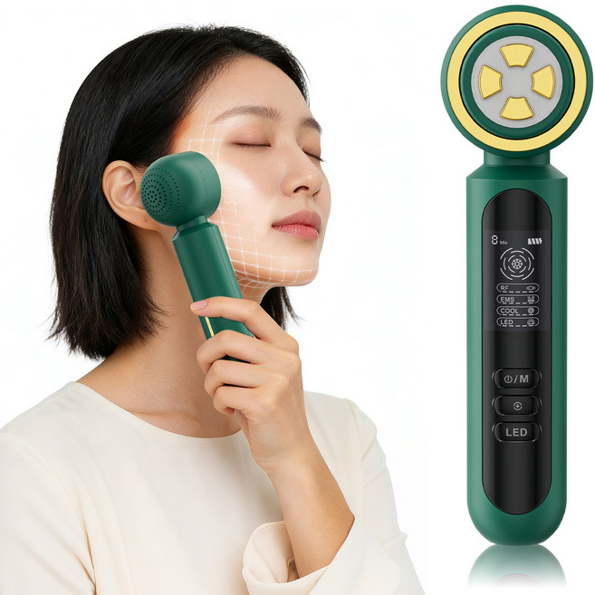 보코토 갈바닉 고주파마사지기 진동 LED EMS 홈케어 얼굴 피부 관리기 다기능 마사지기, 혼합색상, 801