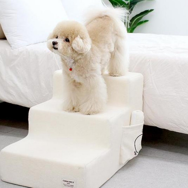초코펫하우스 오가닉 스텝 강아지 계단 국산 펫스텝, 1개, 화사한 아이보리