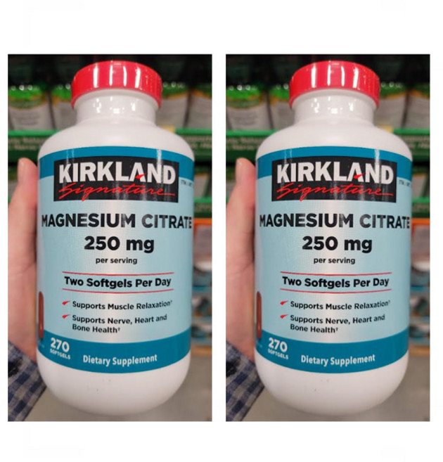 커클랜드 마그네슘 시트레이트 구연산 250mg 270젤, 270정, 2개