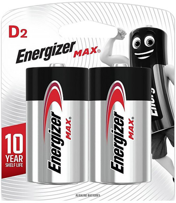 에너자이저 알카라인 맥스 D형 건전지, 2개입, 1개