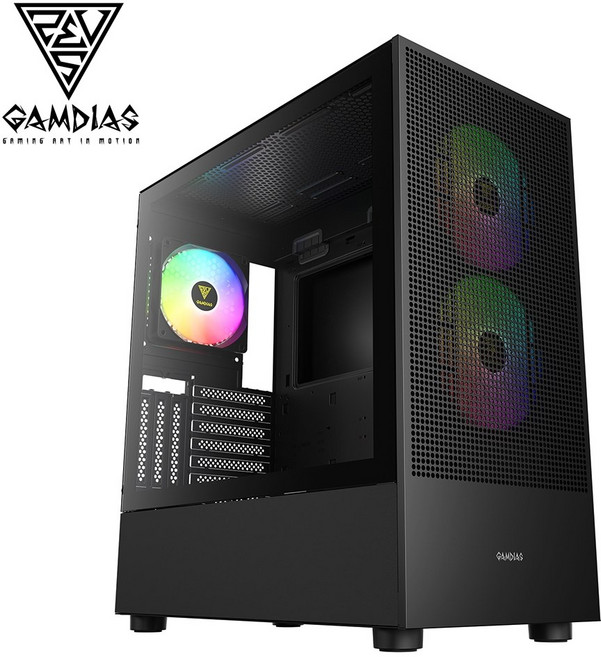 GAMDIAS TALOS M3 MESH 電競機殼 網狀面板 高效散熱 ARGB燈效, 1個, 黑色