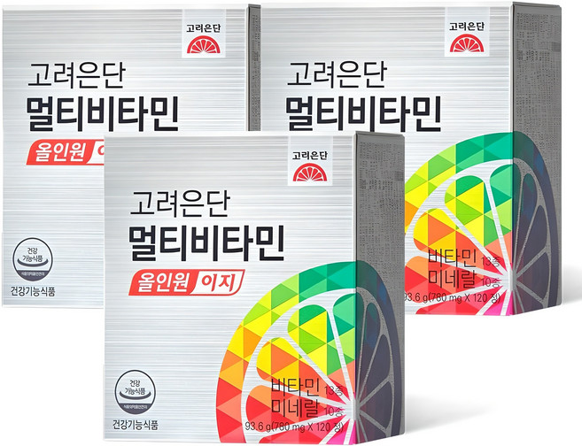 고려은단 멀티비타민 올인원 이지, 120정, 3개