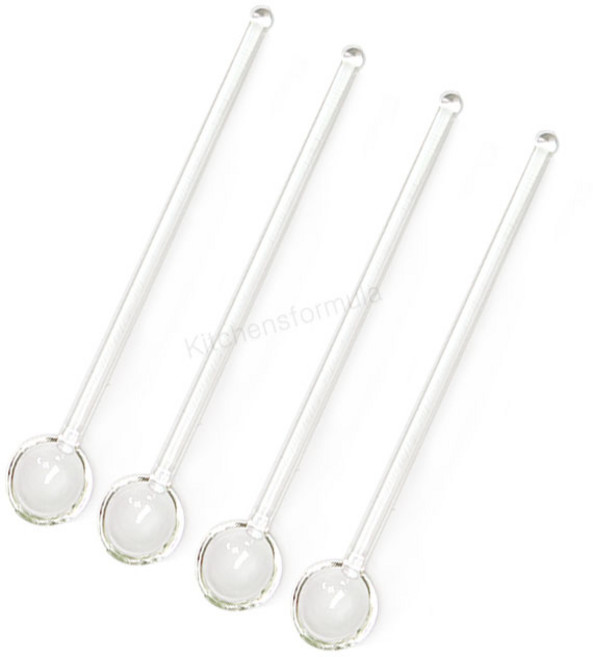 Bestra 홈카페 원형 롱 유리머들러, 원형 투명, 4개