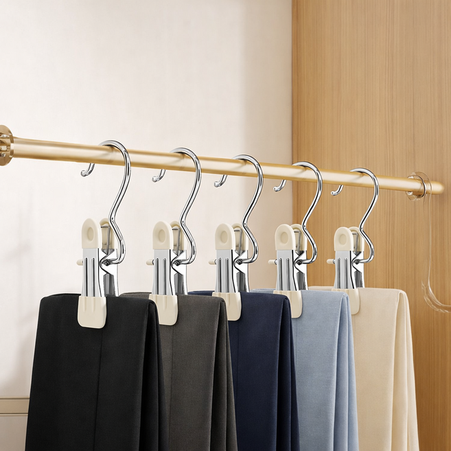 아마폴라 고정력좋은 논슬립 바지걸이 집게, 15개, 크림