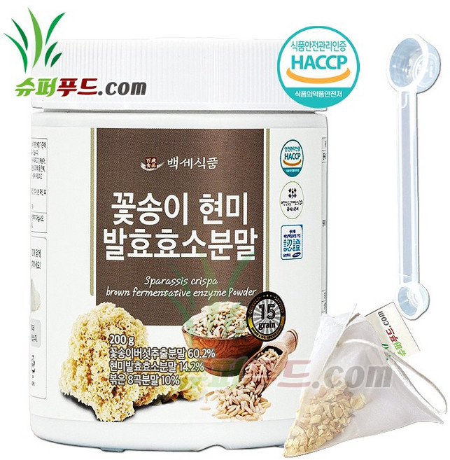 꽃송이버섯 현미발효효소 베타글루칸 분말 가루 200g통 40일분 HACCP인증, 201g, 1세트
