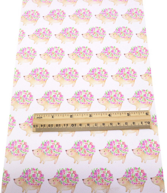 동물 팬더 기린 나태 인쇄 인조 가죽 시트 합성 원단 롤 DIY 귀걸이 머리 활 공예 프로젝트, 30x140cm, 1061012, 1개