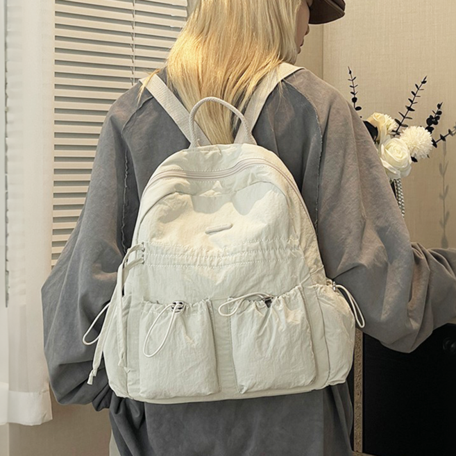 Belua 여성 경량 나일론 백팩 대용량 멀티포켓 노트북 수납 출퇴근 여행용 데일리 가방