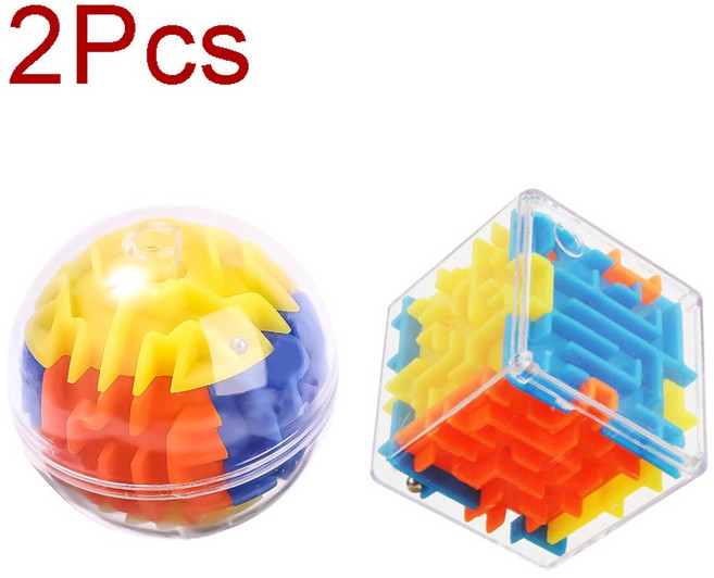 4cm 미니 3D 미로 롤링볼 매직 큐브 퍼즐, 1 Cube 1 Round