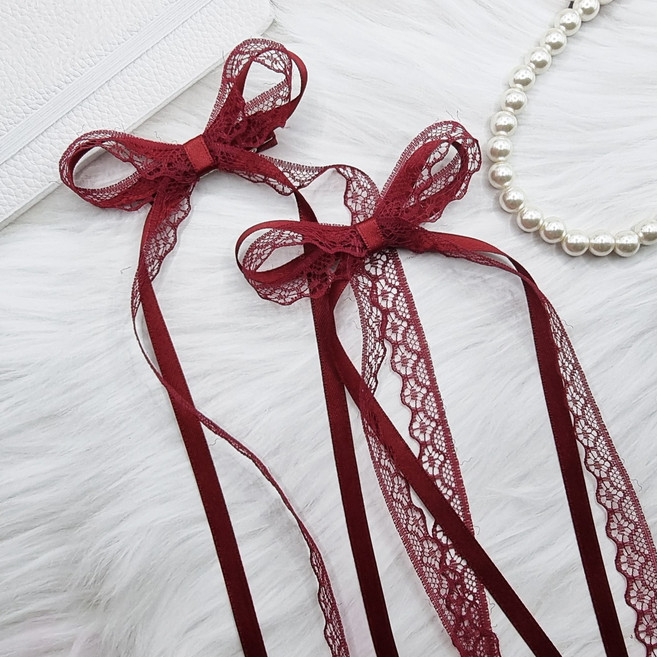 에떼리본 레이스 발레코어리본 자동핀2P H121