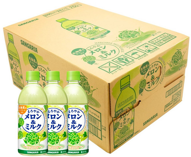 산가리아 마로야카 음료 멜론 앤 밀크맛, 24개, 500ml