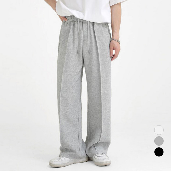 맥건 남녀공용 사계절 핀턱 와이드 트레이닝 팬츠