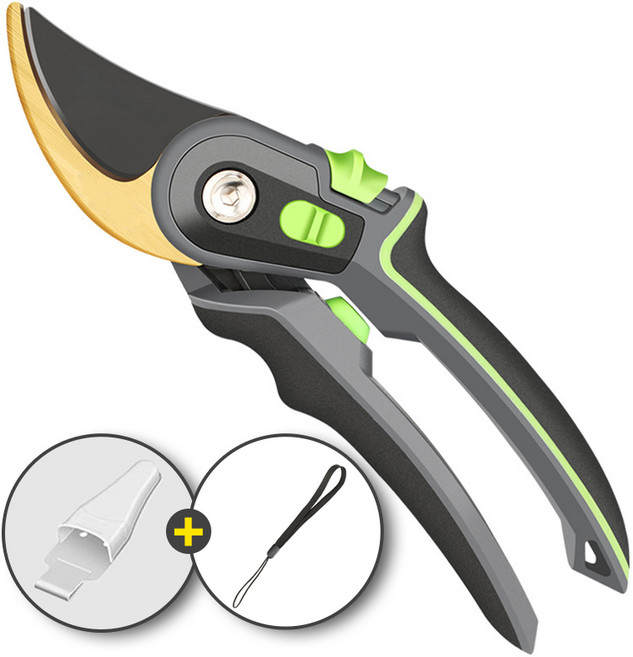 나무 전지 가위 전정가위 SK5 탄소강 35 mm 정원 가지치기 원예 가위 조경용품 핏모션, 1개