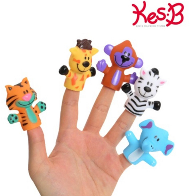 [캐스B]플레이 러버손가락인형동물(2602), 5종, 1세트