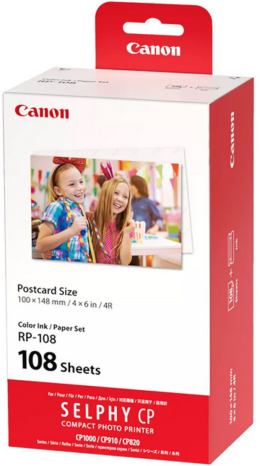 캐논셀피 RP-108 (108매) (포토프린터 용지+카트리지 세트) CP1500 CP1300 CP1200 CP1000 CP910 CP820, 1팩, 10x15cm