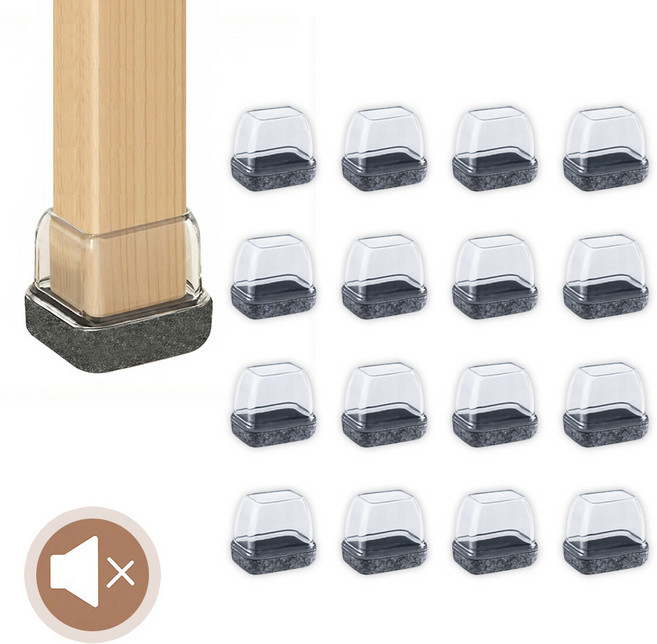 리플랜 미끄럼방지 의자 발커버, 16개, 그레이