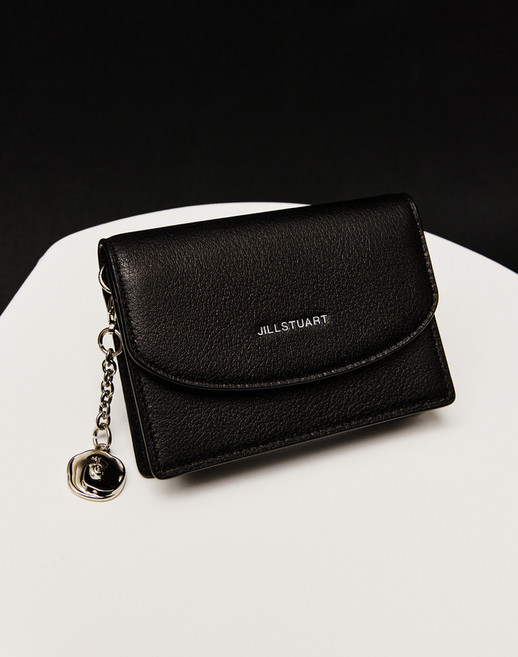 26SS [ZOE] 플라워참장식 소가죽 명함카드지갑 블랙 JAWA6E702BK