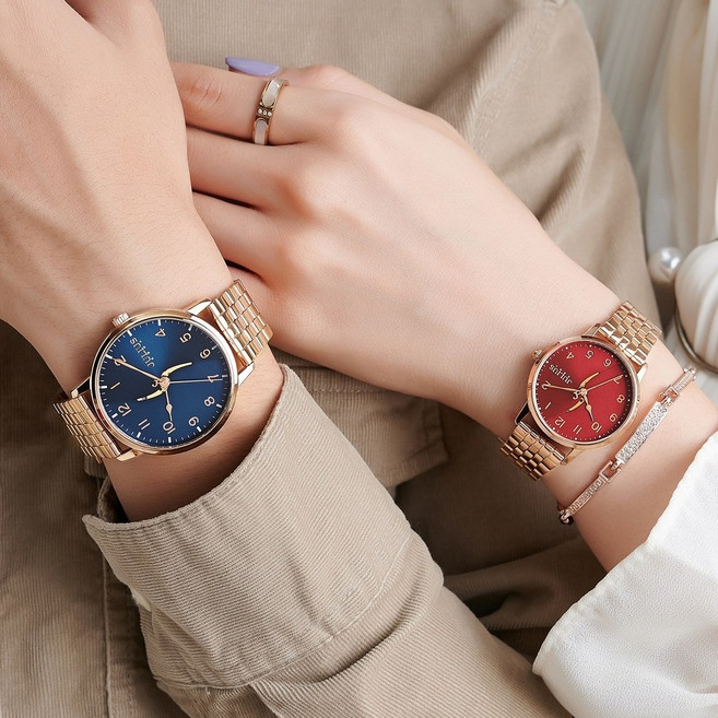 쥴리어스 모던 듀얼 남성 여성 커플 메탈 손목시계 JA-1265