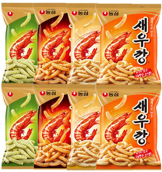 농심 새우깡 와사비+매운+쌀+오리지널 2개씩