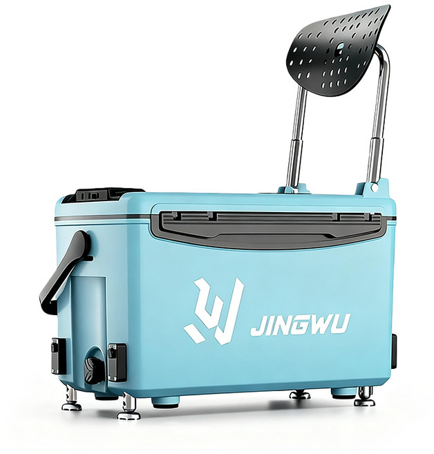 접이식 등받이 다기능 수납력이 뛰어난 낚시아이스박스 낚시쿨러박스, 1개, 블루