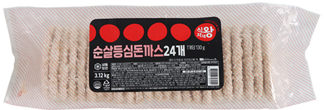 식자재왕 돈까스 순살 등심 국산 130g x 24 3.12kg, 1개