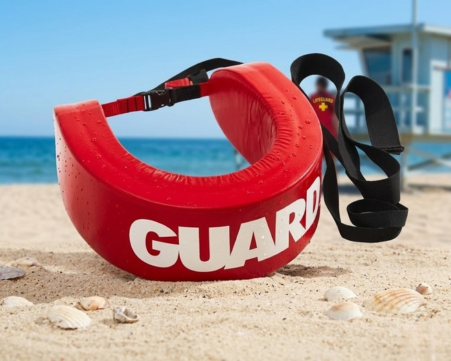 라이프 가드 튜브 구조용 부표 레스큐 튜브 수상용 풀빌라용 해수욕장용 계곡용, 레드 98cm 1인용