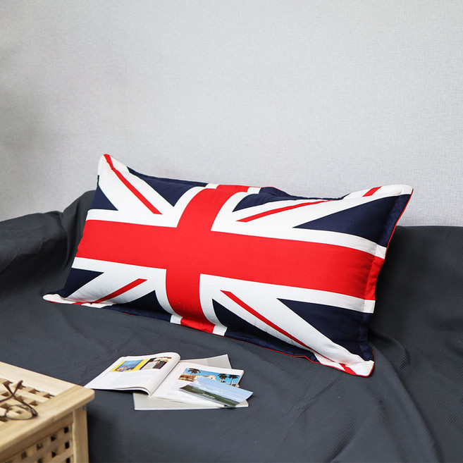 (커버+솜포함) 대형 등쿠션 등받이쿠션 110X60 사이즈, 110X60 등쿠션, 영국국기, 네이비 (솜포함)