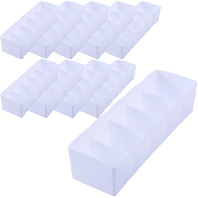 에쉬울프 칸칸이 양말 속옷 정리함 10P, 화이트, 10개