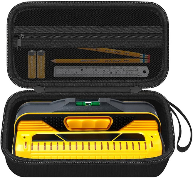 HESPLUS 프랭클린 센서 ProSensor M210 710PRO 710+ 710 T13 5000+ 전문가용 스터드 파인더용 충격 방지 보관 케이스 배터리용 메시 포켓 포함, 블랙, 1개