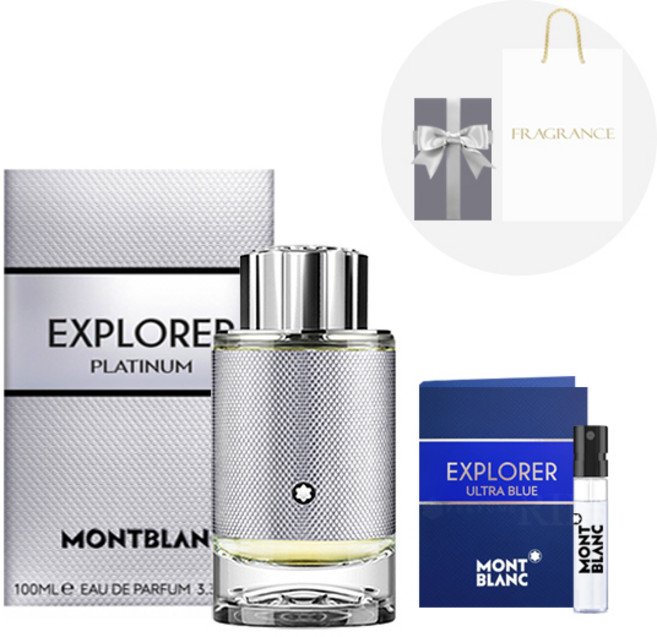 [몽블랑 선물추천] 몽블랑 익스플로러 플래티넘 오드퍼퓸 + 선물포장 + 쇼핑백 + 샘플증정, 1개, 60ml