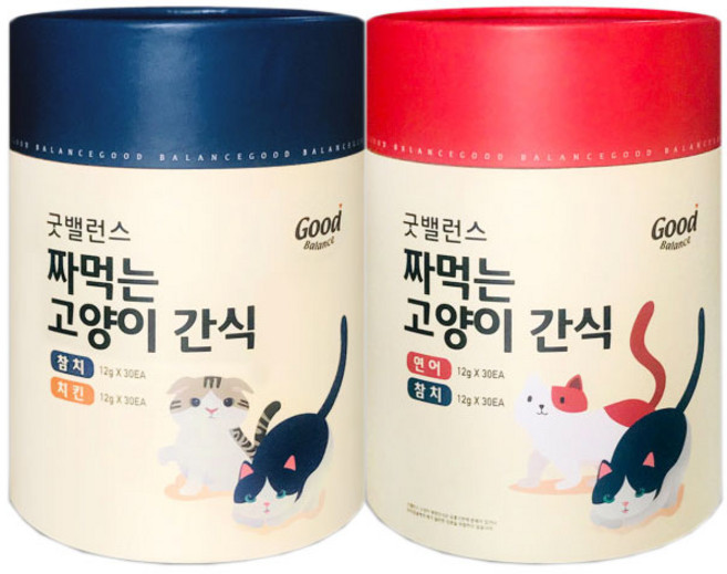 굿밸런스 고양이 짜먹는 간식 2종 세트 (120p), 1세트