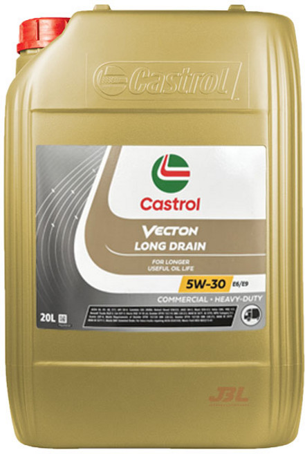 캐스트롤 벡톤 롱드레인 5W30 20L CK-4 E8 연비절감형 100% 합성 장수명 디젤엔진오일 화물차, 1개