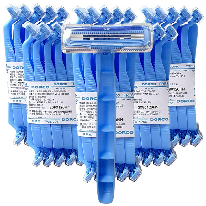 도루코 2중날 프레쉬 TD706 일회용 면도기, 10개입, 6개