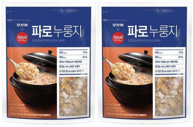 햇반 오쌀미X햇반 현미누룽지 + 파로누룽지, 1개, 800g