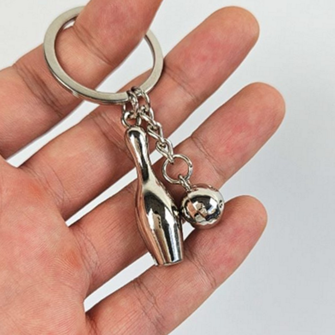볼링 키링 스포츠 실버 자동차 메탈 열쇠고리 가방 펜던트 기념품