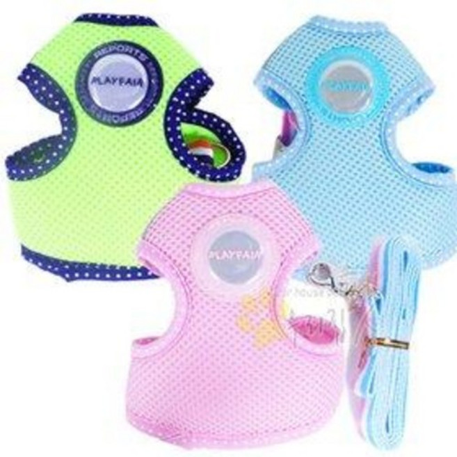 GM 매쉬 강아지 반사하네스 가슴줄 몸줄, 블루, 1개