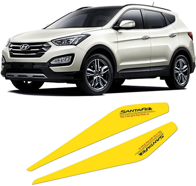 [비브랜드]와이앤유 로고 포인트 인쇄 헤드라이트 리플렉터 필름 실외 드레스업 데칼스티커 싼타페DM 호환